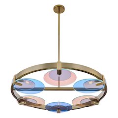 Optics 36-in 6 Light (6-watt) Winter Brass Chandelier