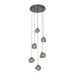 Pallina 24-in 6 Light (40-watt) Satin Black Nickel Chandelier