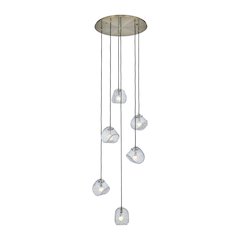 Pallina 24-in 6 Light (40-watt) Winter Brass Chandelier