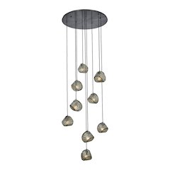 Pallina 32-in 9 Light (40-watt) Satin Black Nickel Chandelier