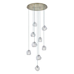 Pallina 32-in 9 Light (40-watt) Winter Brass Chandelier