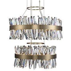 Glacier 25 + 32 Inch 2 Tier LED Round Pendant
