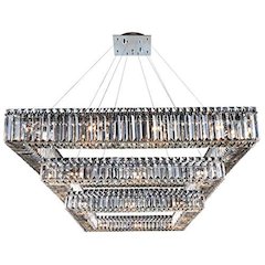 Quadro 35 Inch Square 3 Tier Pendant