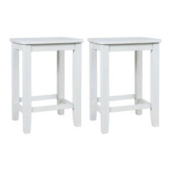 Eastern Tides Coastal Wire-Brushed Wood Backless Counter Barstool (Set of 2)