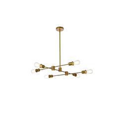 Xavier 6 lights pendant in brass