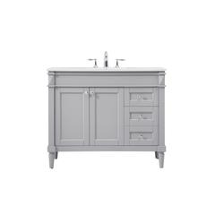 42 inch Single bathroom vanity in grey