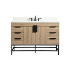 48 inch Single bathroom vanity in mango wood with backsplash