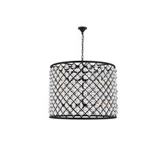 Madison 12 light Matte Black Chandelier Clear Royal Cut Crystal