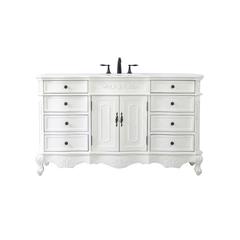 60 inch Single Bathroom vanity in antique white
