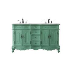60 inch double Bathroom vanity in vintage mint