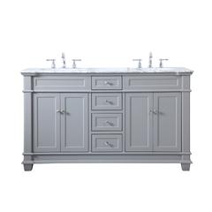60 inch Double Bathroom Vanity set in Grey