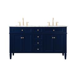 60 inch double bathroom vanity in blue