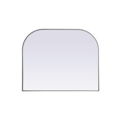 Metal Frame Arch Mirror 42x34 Inch in Silver