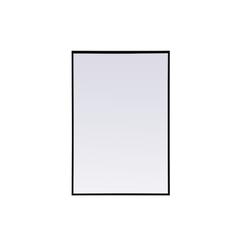 Metal Frame Rectangle Mirror 24x36 Inch in Black