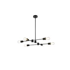 Xavier 6 lights pendant in black
