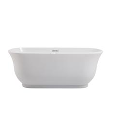 59 inch soaking bathtub in glossy white