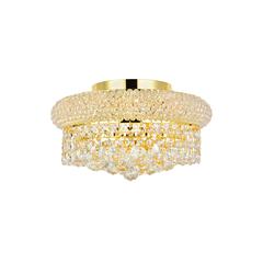 Primo 4 light Gold Flush Mount Clear Royal Cut Crystal