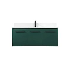 48 Inch Single Bathroom Vanity In Green With Backsplash