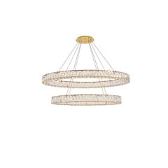 Monroe Integrated LED light Gold Chandelier Clear Royal Cut Crystal