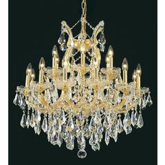 Maria Theresa 19 light Gold Chandelier Clear Royal Cut Crystal