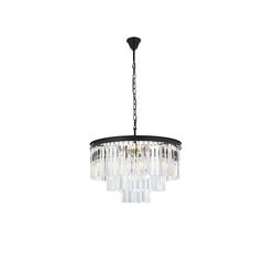 Sydney 9 light Matte Black Chandelier Clear Royal Cut Crystal