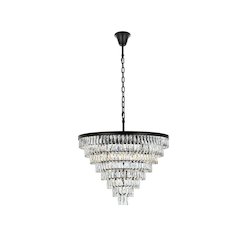 Josephine 36 Inch Round Chandelier In Black