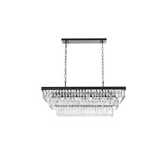 Josephine 36 Inch Rectangular Rectangular Chandelier In Black