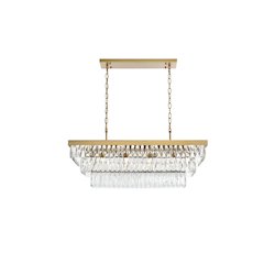 Josephine 36 Inch Rectangular Chandelier In Satin Gold