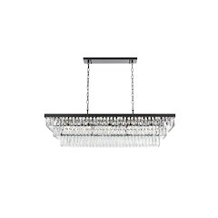Josephine 48 Inch Rectangular Chandelier In Black
