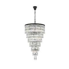 Josephine 32 Inch Rectangular Chandelier In Black