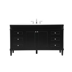 60 inch Single bathroom vanity in black