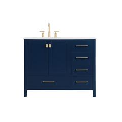 42 inch Single Bathroom Vanity in Blue