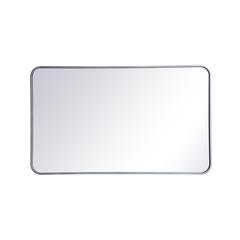 Soft corner metal rectangular mirror 24x40 inch in Silver
