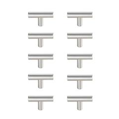 Quinn Brushed Nickel T Pull Multipack (set of 10)