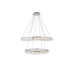 Monroe Integrated LED light Chrome Chandelier Clear Royal Cut Crystal