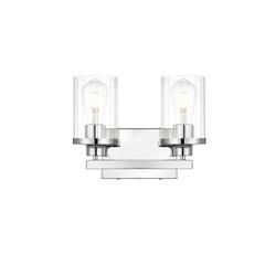 Saanvi 2 light Chrome and Clear Bath Sconce