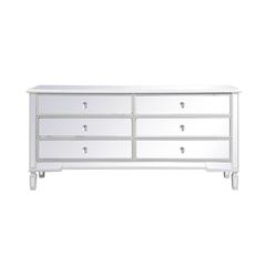 Contempo 72 in. mirrored chest in antique white