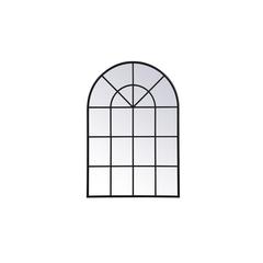 Metal windowpane mirror 36 inch x 53 inch in Black