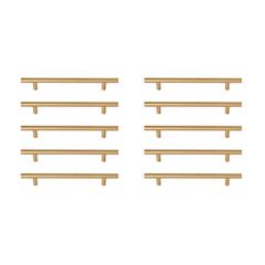 Quinn 6-5/16" Center to Center Brass Bar Pull Multipack (set of 10)