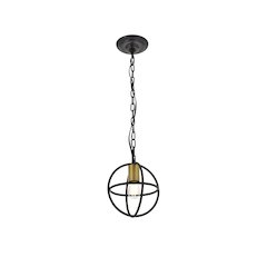 Octavia 1 Light Brass And Dark Brown Pendant