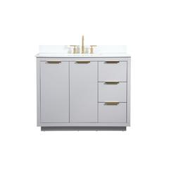 42 inch Single bathroom vanity in grey with backsplash