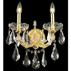 Maria Theresa 2 light Gold Wall Sconce Clear Royal Cut Crystal