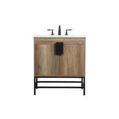 30 inch Single bathroom vanity in natural oak