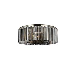 Sydney 10 light polished nickel Flush Mount Silver Shade