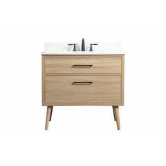 36 inch Single bathroom vanity in mango wood with backsplash