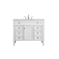 42 inch Single bathroom vanity in white