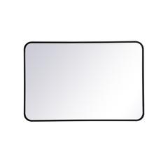 Soft corner metal rectangular mirror 24x36 inch in Black