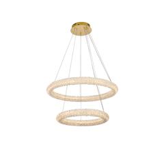 Bowen 28 inch Adjustable LED Chandelier in Satin Gold