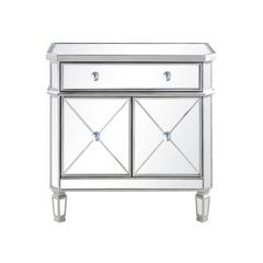 1 Drawer 2 Door Cabinet 32 in. x 16 in. x 32 in. in silver Clear