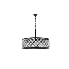 Madison 8 light Matte Black Chandelier Clear Royal Cut Crystal